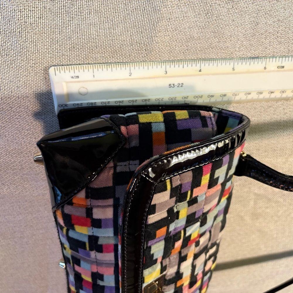 CHANEL Multicolor Mademoiselle Velvet Shoulder Bag, Patent Trim & CC Turn-Lock - Picture 14 of 16